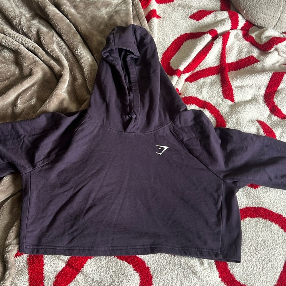gymshark purple cropped hoodie